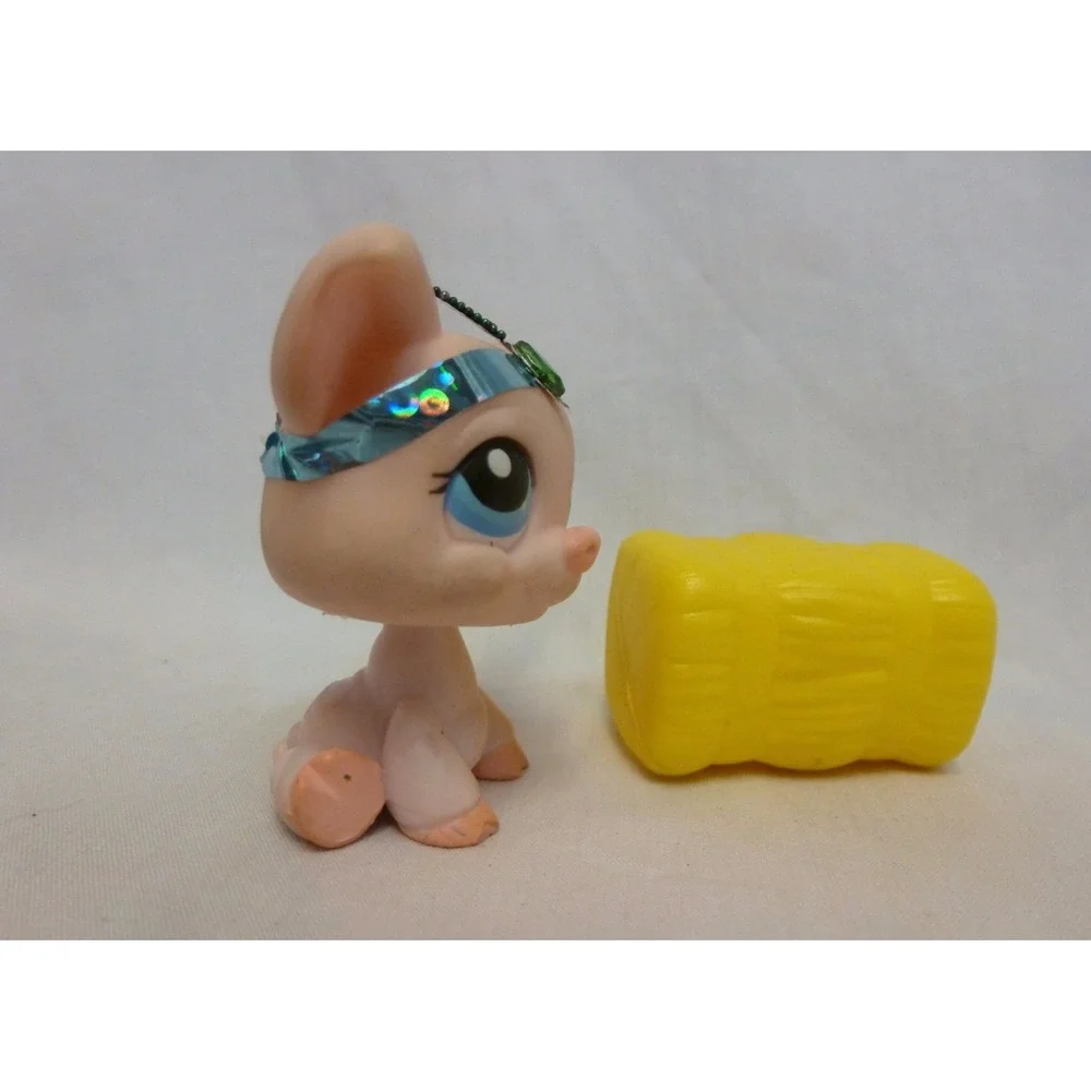 Littlest‎ Pet Shop #87 Pink Pig with Blue Eyes Pink Bow LPS